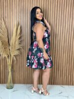 Vestido Curto / Preto com Vinho - Imagem 2