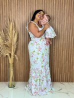 Vestido Mãe e Filha Longo / Branco Borboleta - Imagem 2
