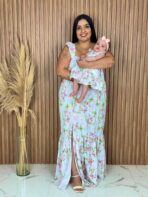 Vestido Mãe e Filha Longo / Branco Borboleta