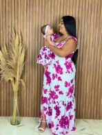 Vestido Filha Branco e Roxo - Imagem 3