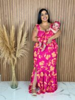 Vestido Mãe e Filha Longo / Rosa - Imagem 2
