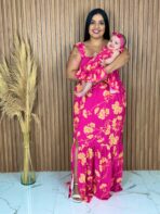 Vestido Mãe e Filha Longo / Rosa