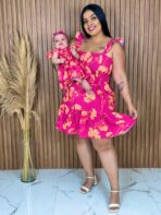 Vestido Mãe e Filha Curto / Rosa