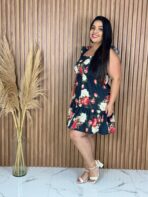 Vestido Curto / Preto com Vermelho - Imagem 2