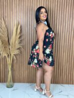 Vestido Curto / Preto com Vermelho - Imagem 4