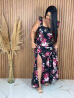 Vestido Longo / Preto com Vinho