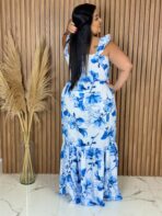 Vestido Longo / Branco e Azul - Imagem 2