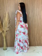 Vestido Longo / Branco com Rosas - Imagem 2