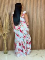 Vestido Longo / Branco com Rosas - Imagem 3
