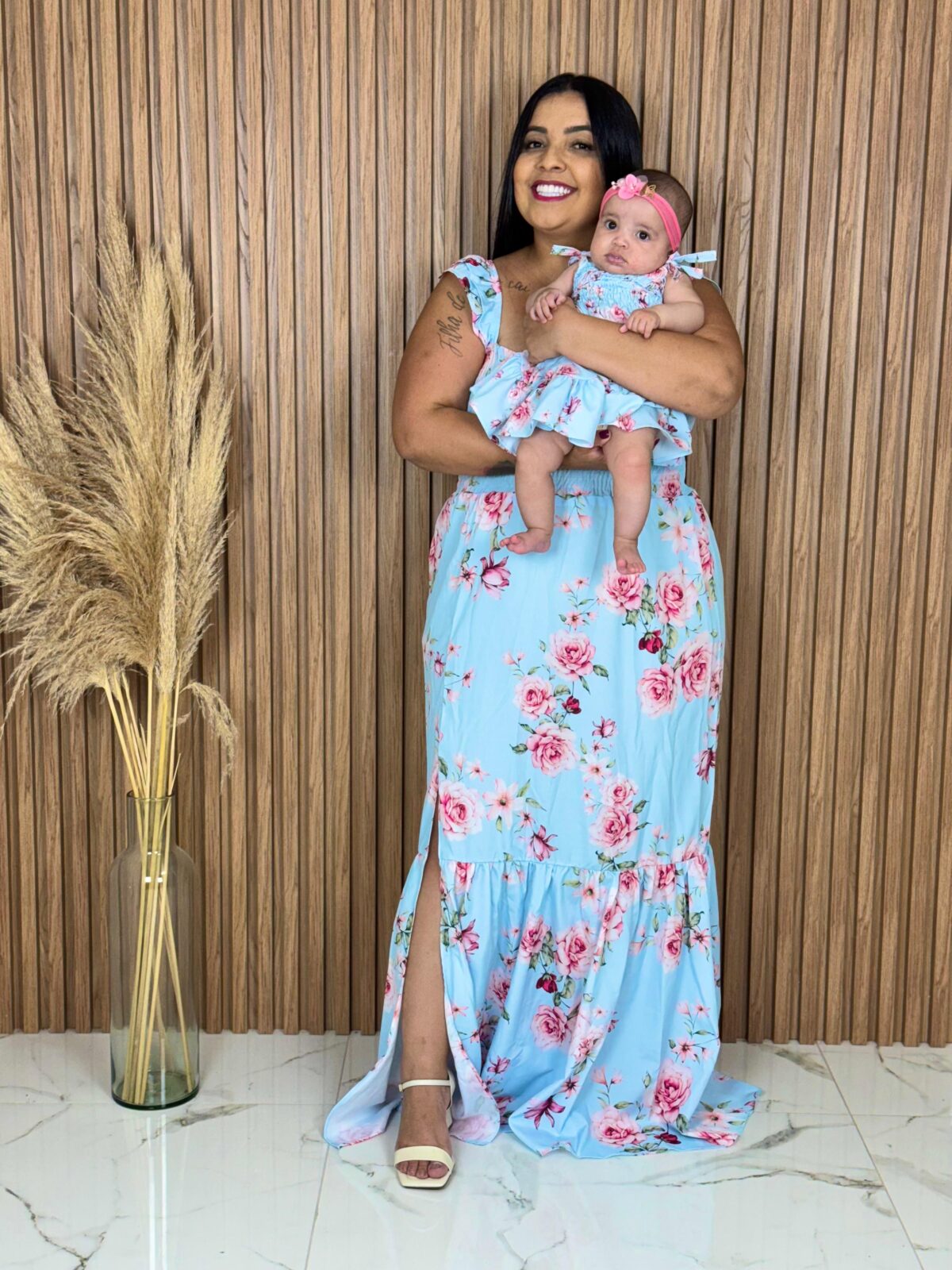Vestido Filha Azul Bebe - Imagem 3