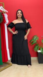 Vestido Longo Ciganinha / Preto