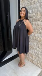 Vestido Plus Costa Nua / Preto