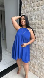Vestido Plus Costa Nua / Azul - Imagem 2