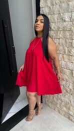 Vestido Plus Costa Nua / Vermelho - Imagem 2