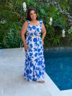 Conjunto Estampado / Branco com Azul - Imagem 2