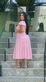 Vestido Longo / Rosa Xadrez - Imagem 3