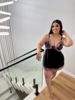 Camisola Luna / Preta Com Rose