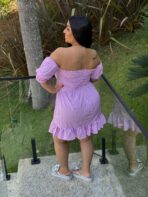 Vestido Ciganinha Curto / Rosa Xadrez - Imagem 3