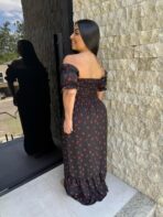 Vestido Longo Ciganinha / Preto Cereja - Imagem 2