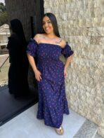 Vestido Longo Ciganinha / Azul Cereja