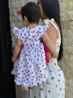 Vestido Mãe e Filha Curto / Branco Cereja - Imagem 3