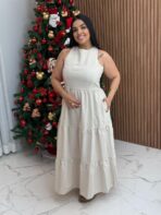 Vestido Midi Alfaiataria / Nude