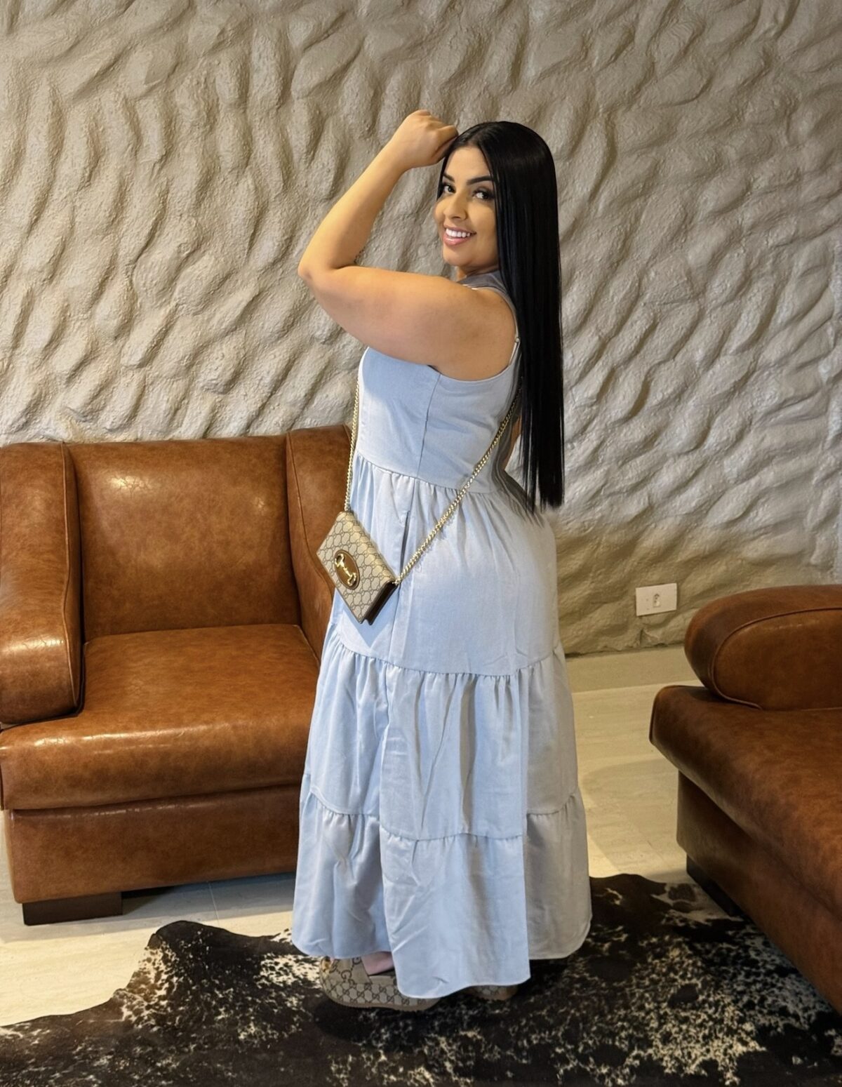 Vestido Midi Alfaiataria / azul - Imagem 2