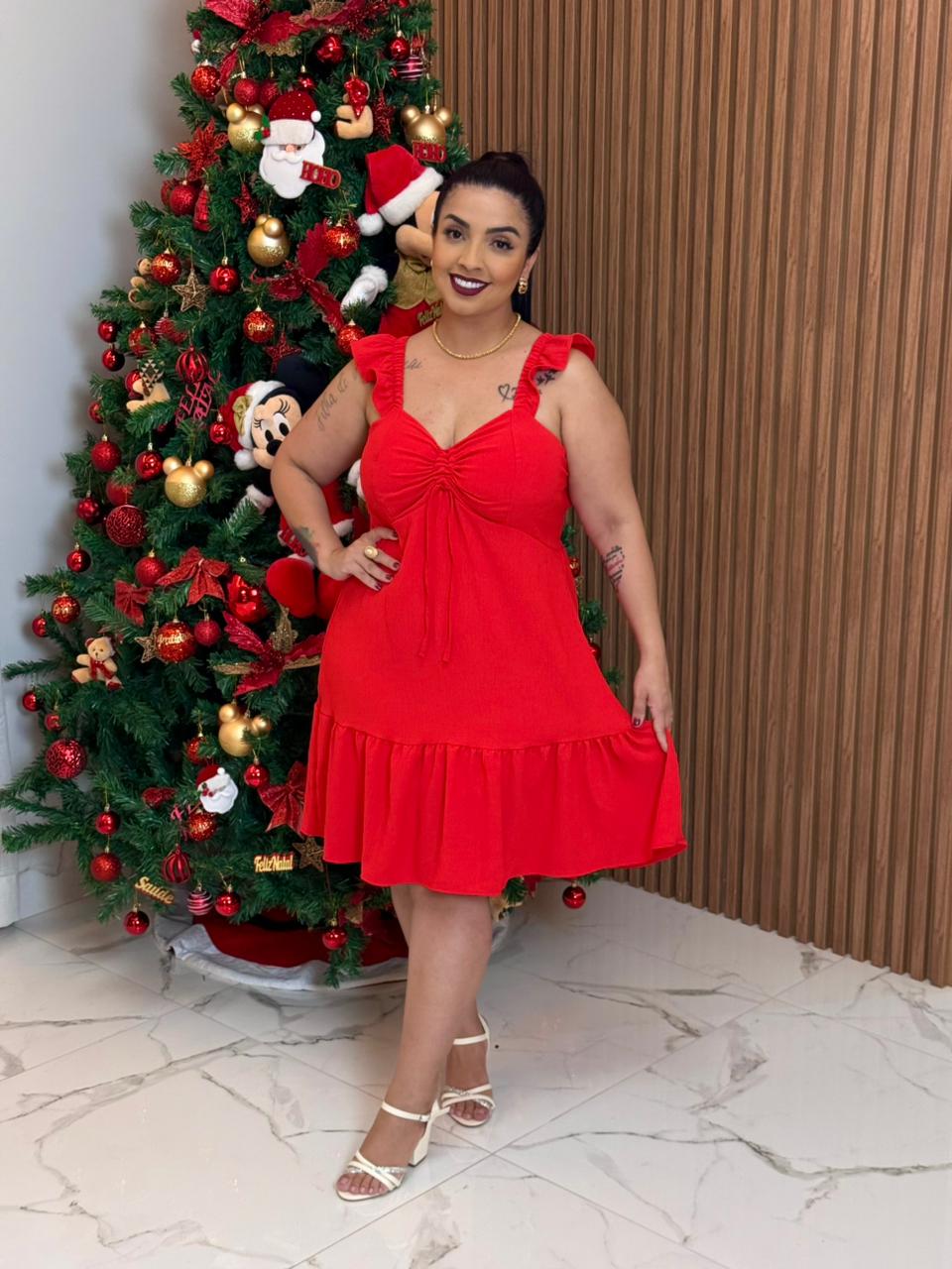 WhatsApp Image 2025-12-03 at 10.03.03 (1) Vestido Plus Size Elegante / Vermelho - Imagem 1