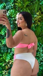 Biquíni Cintura Alta / Branco com Pink - Imagem 3