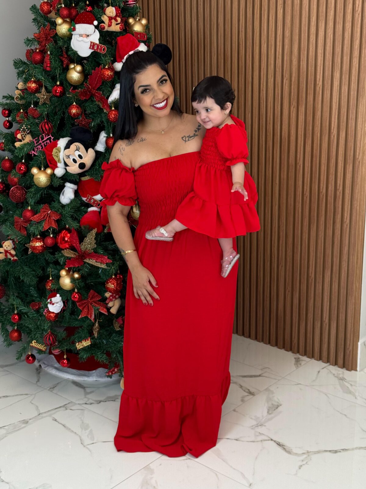 Vestido Mãe e Filha Longo Ciganinha / Vermelho Liso - Imagem 3