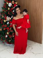 Vestido Mãe e Filha Longo Ciganinha / Vermelho Liso - Imagem 3