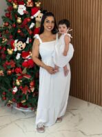 Vestido Mãe e Filha Longo / Branco Liso - Alcinha