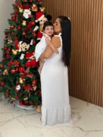 Vestido Mãe e Filha Longo / Branco Liso - Alcinha - Imagem 3