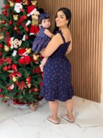 Vestido Mãe e Filha Curto / Azul Cereja - Imagem 3