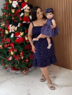 Vestido Mãe e Filha Curto / Azul Cereja - Imagem 2